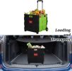 44L Medium Folding Rolling Utility Shopping Cart;  Black & Green