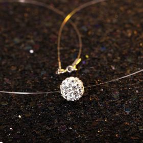 925 Silver Natural Freshwater Beads Fish Line Pearl Necklace (Color: Fishing line drill ball 10mm)
