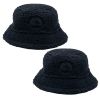 Cute Sherpa Bucket Hat Women Warm Plush Furry Fleece Fisherman Bucket Hat Chunky Fishing Cap 2 Pack
