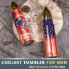 I'D Rather Be Fishing USA Flag Bullet Tumbler Fishing Gifts for Men Dad Him
