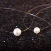 925 Silver Natural Freshwater Beads Fish Line Pearl Necklace